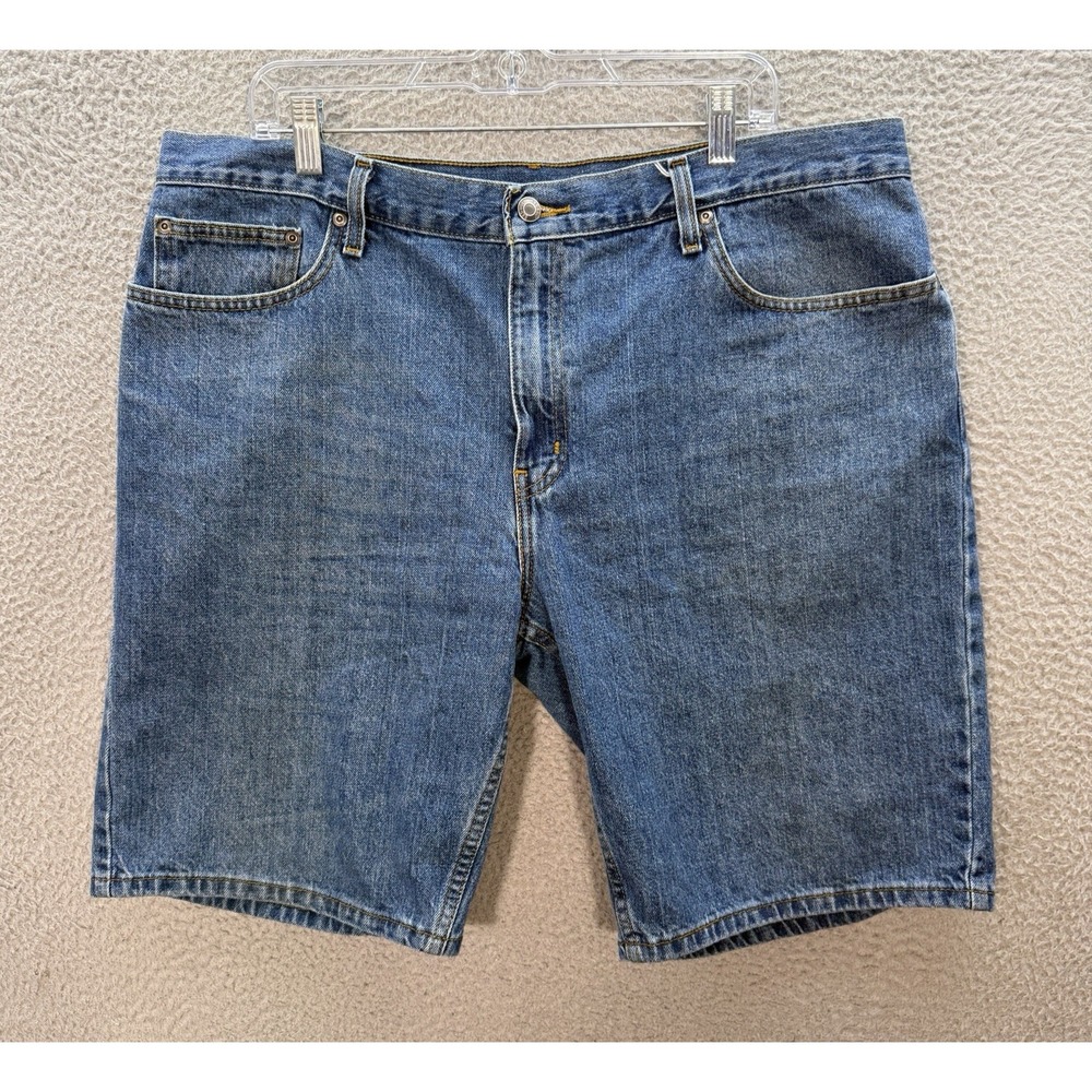 George Shorts Mens 40 Blue Denim Relaxed Jorts Workwear Chore Barn Grunge Skater